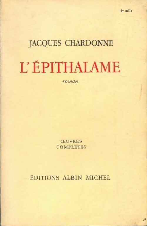 Livrenpoche : L'épithalame - Jacques Chardonne - Livre