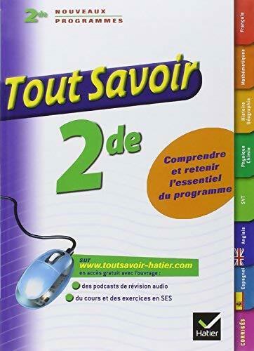 Livrenpoche : Tout savoir Seconde - Collectif - Livre