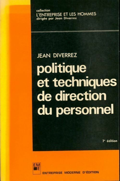 Livrenpoche : Politique et techniques de direction du personnel - Jean Diverrez - Livre