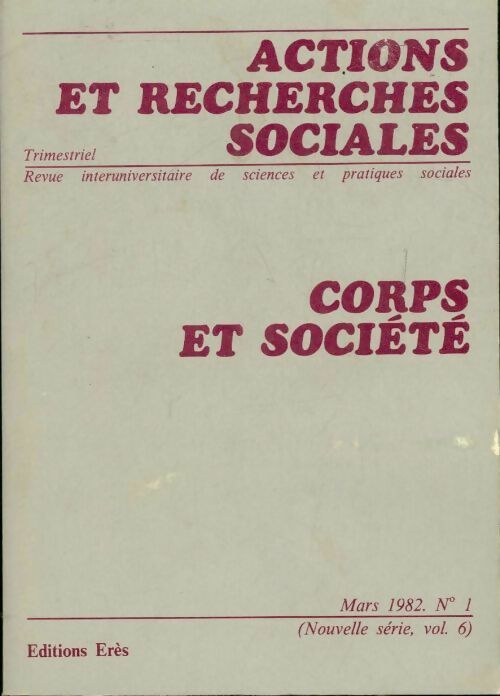 Livrenpoche : Actions et recherches sociales : Corps et société - Collectif - Livre
