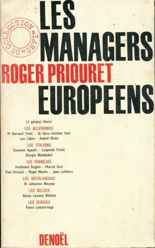 Livrenpoche : Les managers européens - Roger Priouret - Livre