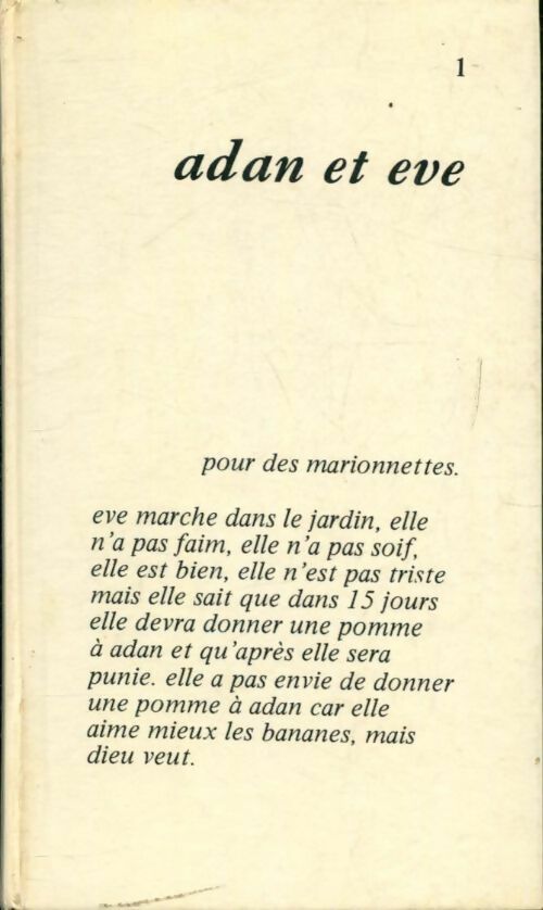 Livrenpoche : Adan et Eve pour des marionnettes - Marie - Livre