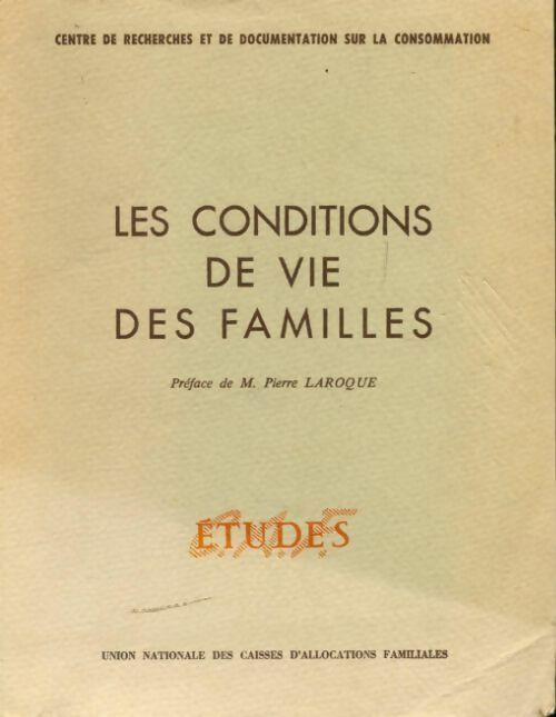 Livrenpoche : Les conditions de vie des familles - Collectif - Livre