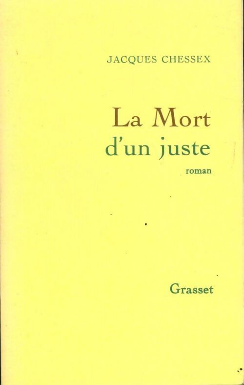 Livrenpoche : La mort d'un juste - Jacques Chessex - Livre