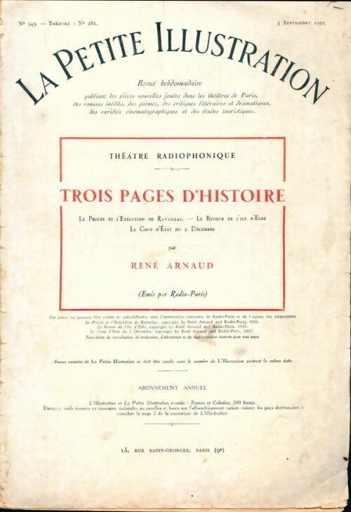 La petite illustration - Roman : Nos actes nous suivent. Roman en 6