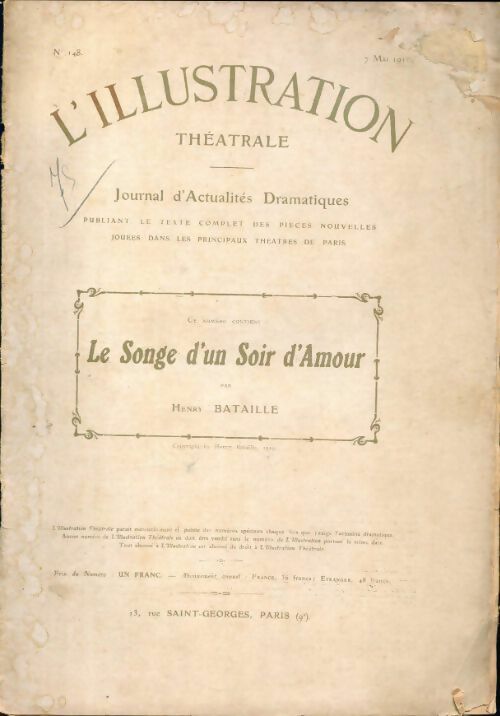 Livrenpoche : L'illustration théâtrale n°148 : Le songe d'une nuit d'amour - Collectif - Livre