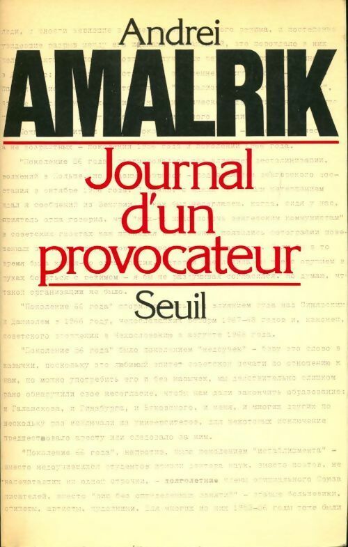 Livrenpoche : Journal d'un provocateur - Andreï Amalrick - Livre