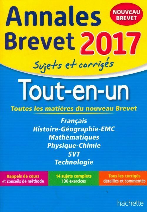 Livrenpoche : Annales brevet 2017 tout-en-un Sujets corrigés 2017 - Brigitte Réauté - Livre