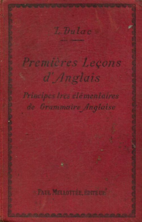 Livrenpoche : Premières leçons d'anglais - L. Dulac - Livre