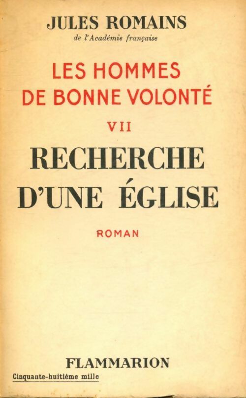 Livrenpoche : Les hommes de bonne volonté Tome VII : Recherche d'une église - Jules Romains - Livre
