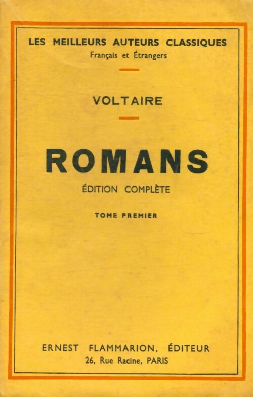 Livrenpoche : Romans Tome I - Voltaire - Livre