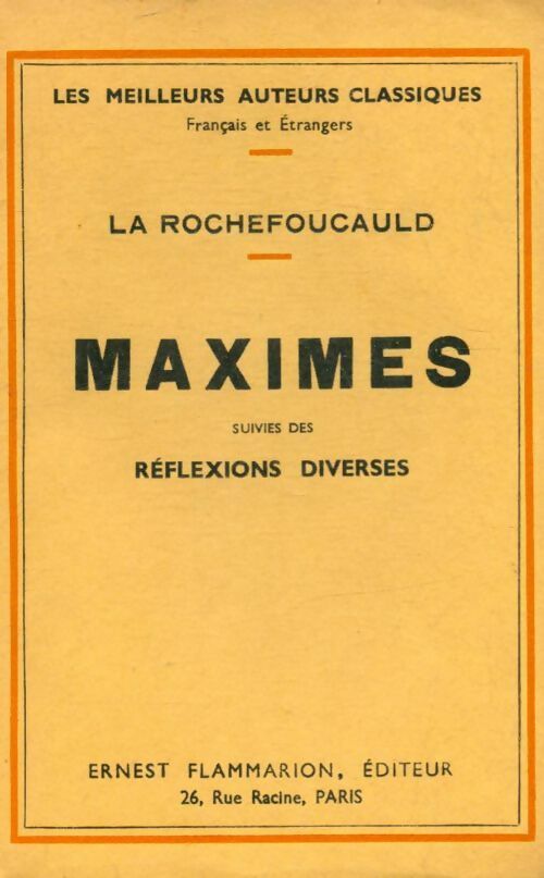Livrenpoche : Maximes et réflexions diverses - François De la Rochefoucauld - Livre