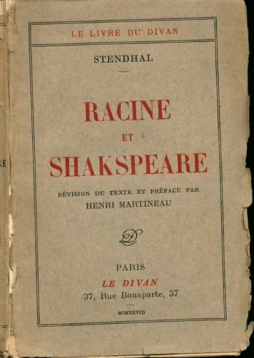 Livrenpoche : Racine et Shakspeare - Stendhal - Livre