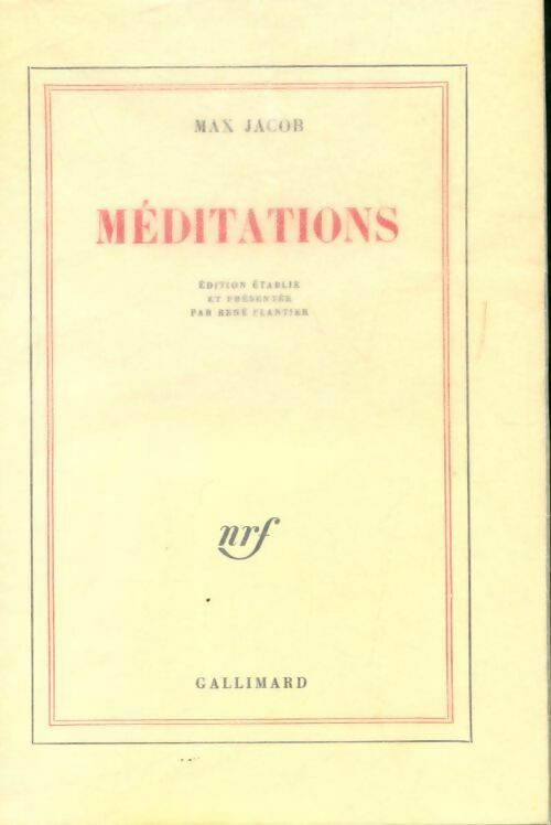 Livrenpoche : Méditations - Max Jacob - Livre