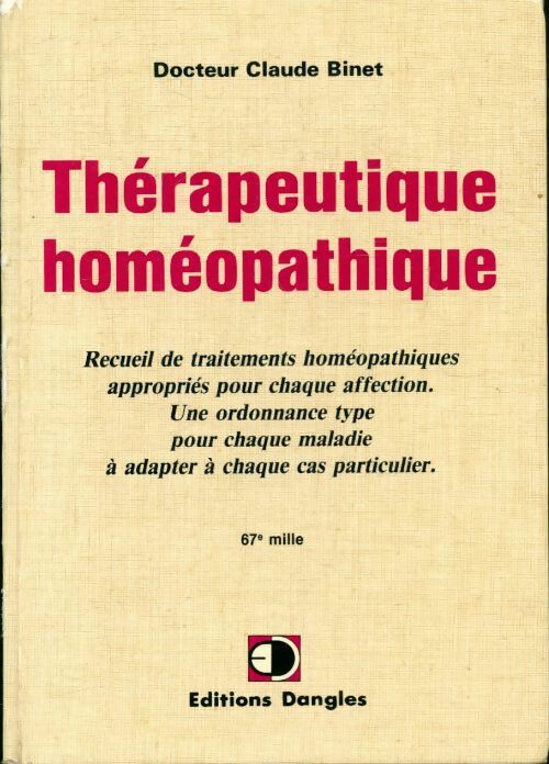 Livrenpoche : Thérapeutique homéopathique - Claude Binet - Livre