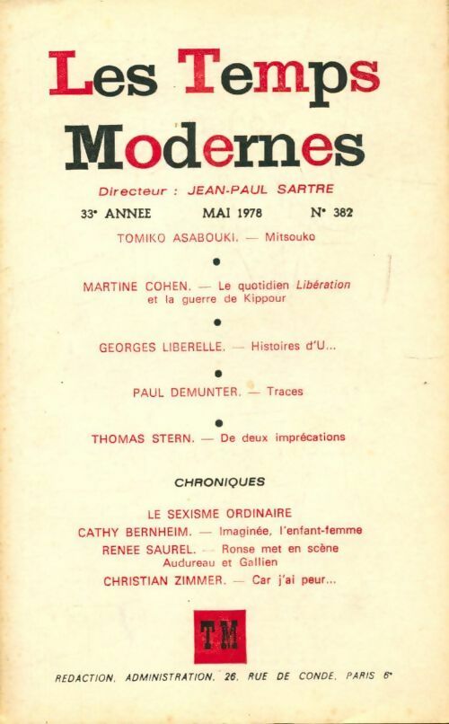 Livrenpoche : Les Temps Modernes n°382 - Collectif - Livre
