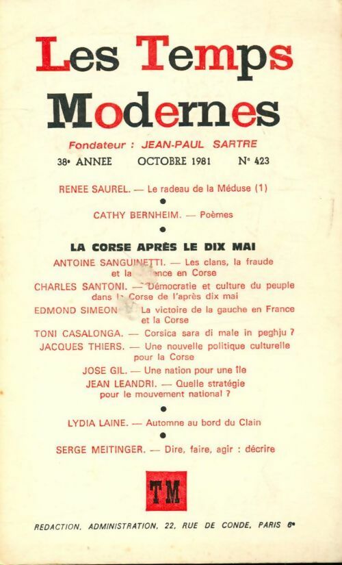 Livrenpoche : Les temps modernes n°423 - Collectif - Livre