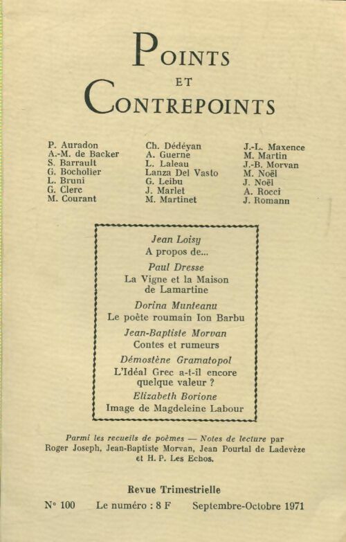 Livrenpoche : Points et contrepoints n°100 - Collectif - Livre