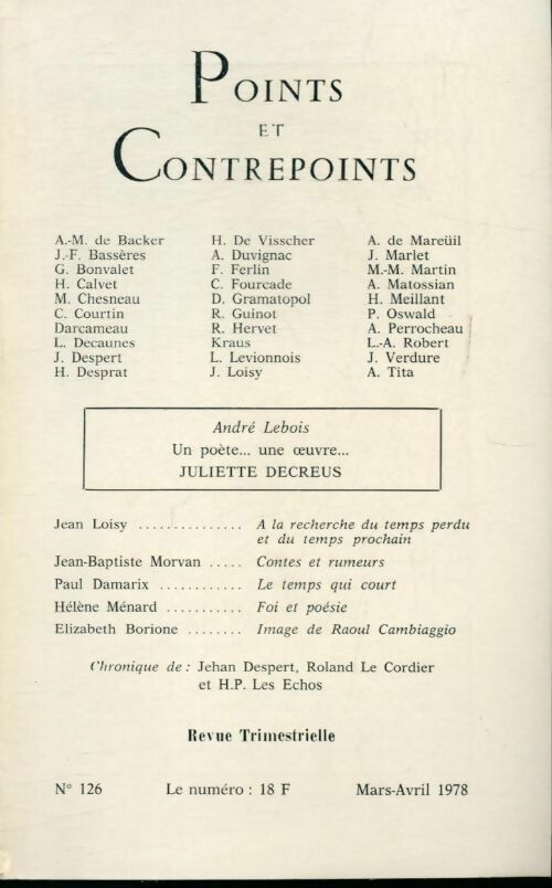 Livrenpoche : Points et contrepoints n°126 - Collectif - Livre