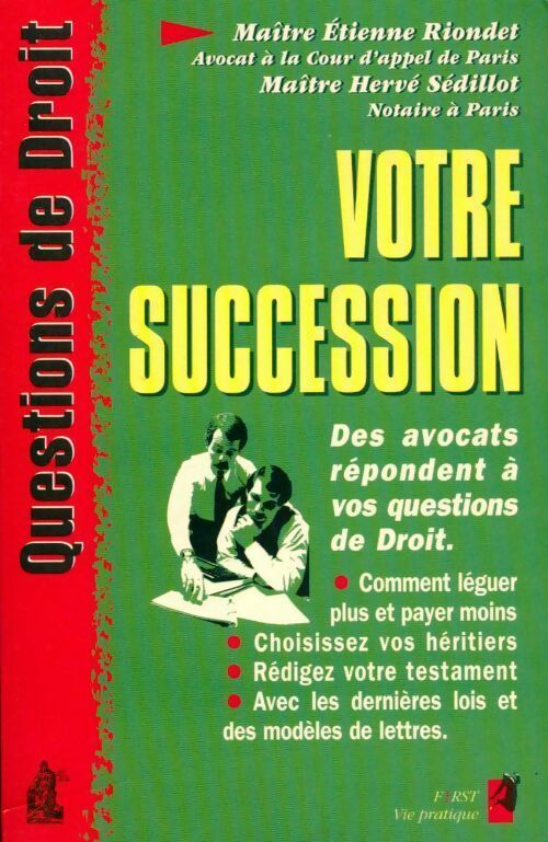 Livrenpoche : Votre succession - Etienne Riondet - Livre