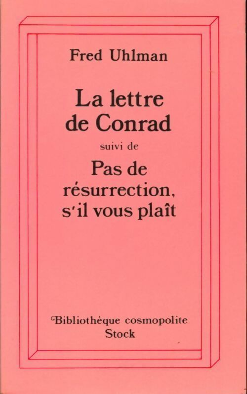 Livrenpoche : La lettre de Conrad - Fred Uhlman - Livre