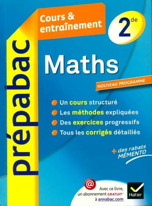Livrenpoche : Maths seconde. Cours & entraînement - Picchiottino. Jean-Dominique - Livre
