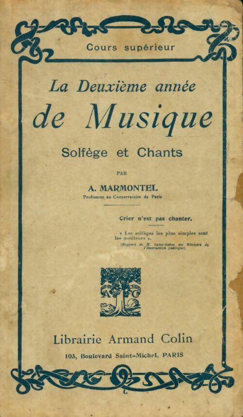 Livrenpoche : La deuxième année de musique - A. Marmontel - Livre