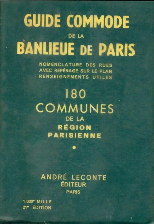 Livrenpoche : Guide commode de la banlieue de Paris 180 communes de la région Parisienne - Collectif - Livre