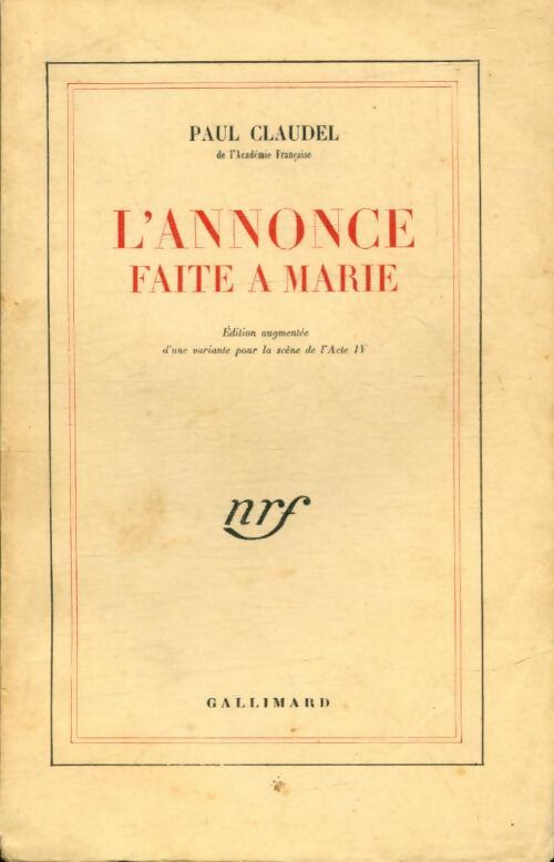 Livrenpoche : L'annonce faite à Marie - Claudel Paul - Livre