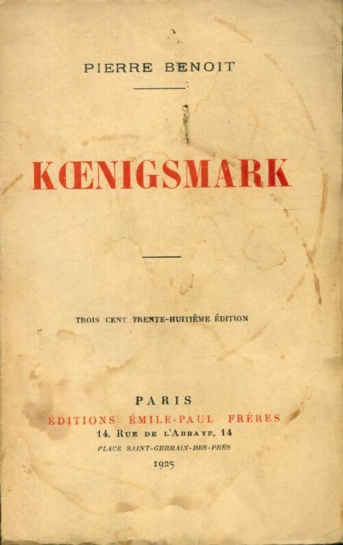 Livrenpoche : Koenigsmark - Pierre Benoit - Livre