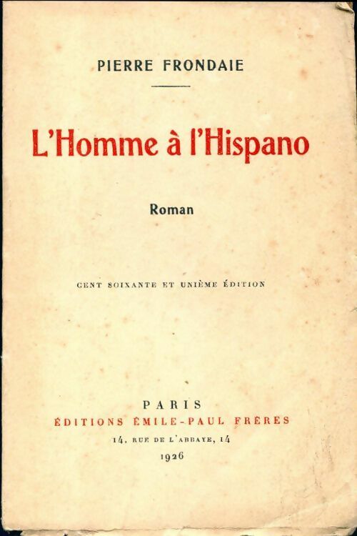 Livrenpoche : L'homme à l'Hispano - Pierre Frondaie - Livre