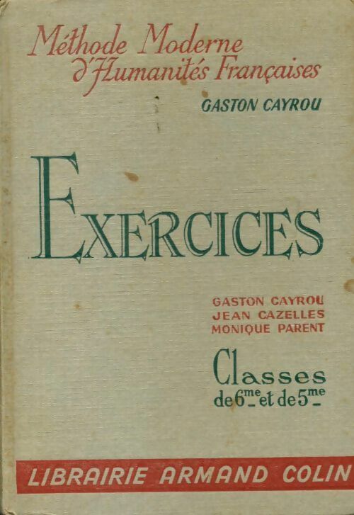 Livrenpoche : Exercices de français, classes de 6e et 5e - Gaston Cayrou - Livre
