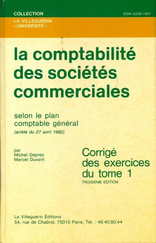 Livrenpoche : La comptabilité des sociétés commerciales Tome I - Michel Deprez - Livre