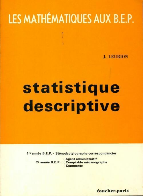 Livrenpoche : Statistique descriptive BEP - Jean Leurion - Livre