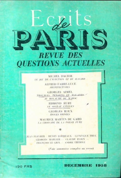 Livrenpoche : Ecrits de Paris n°166 - Collectif - Livre
