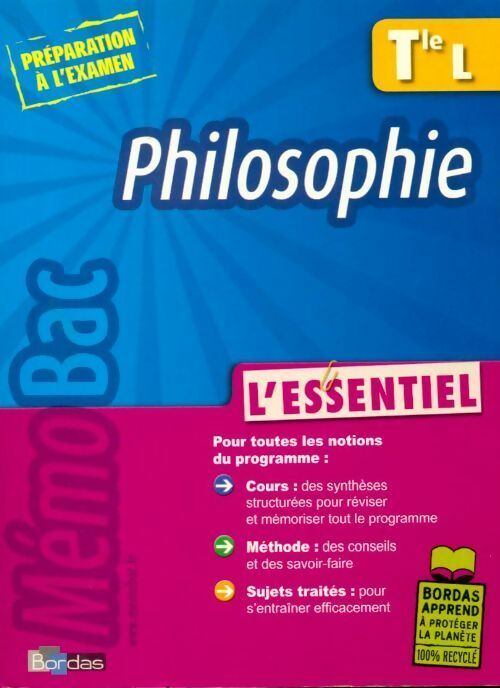Livrenpoche : Philosophie Terminale L - Astrid Damier - Livre