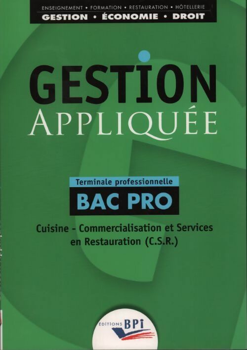Livrenpoche : Gestion appliquée Bac pro Terminale professionnelle - Christiane Balanger - Livre