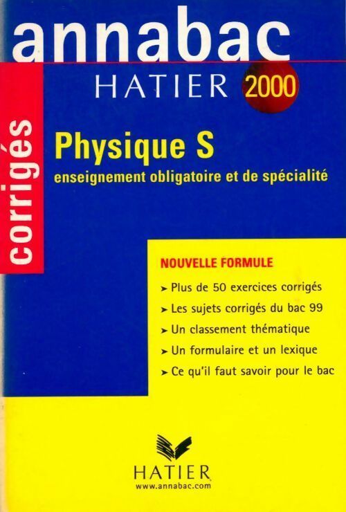 Livrenpoche : Physique Terminale S Sujets corrigés 2000 - Collectif - Livre