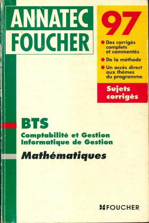 Livrenpoche : Mathématiques BTS 1997 - Collectif - Livre