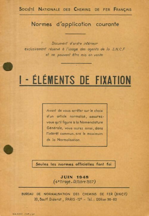 Livrenpoche : Normes d'application courante Tome I : éléments de fixation - Collectif - Livre
