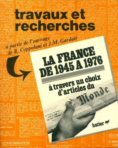 Livrenpoche : La France de 1945 à 1976 : Travaux et recherches - Collectif - Livre
