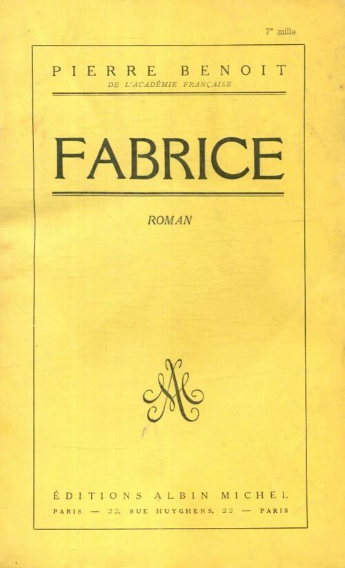 Livrenpoche : Fabrice - Pierre Benoit - Livre