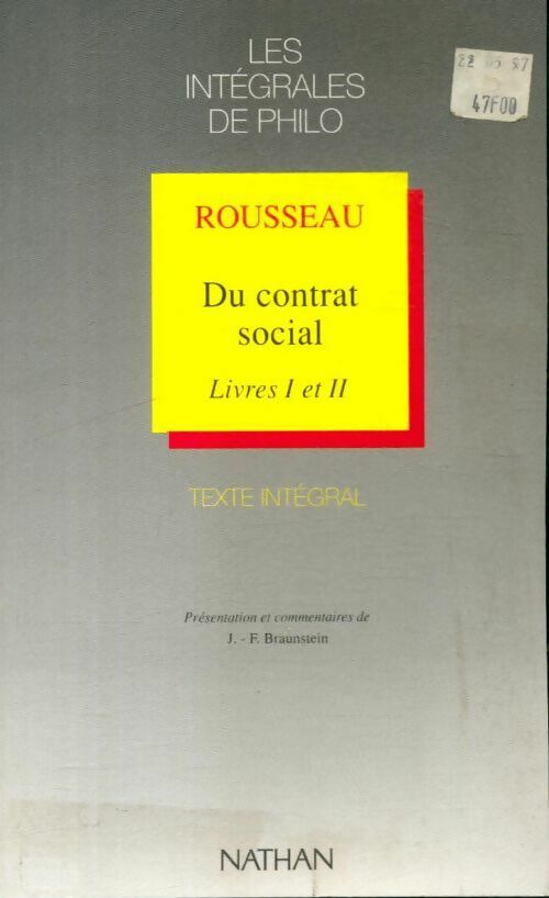 Livrenpoche : Du contrat social (Livres I et II) - Jean-Jacques Rousseau - Livre