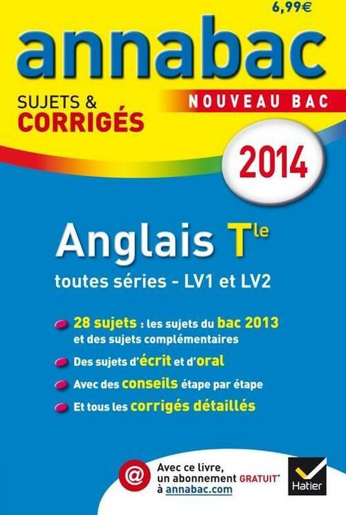 Livrenpoche : Anglais Terminales lv1 et lv2. Sujets et corrigés 2014 - Collectif - Livre