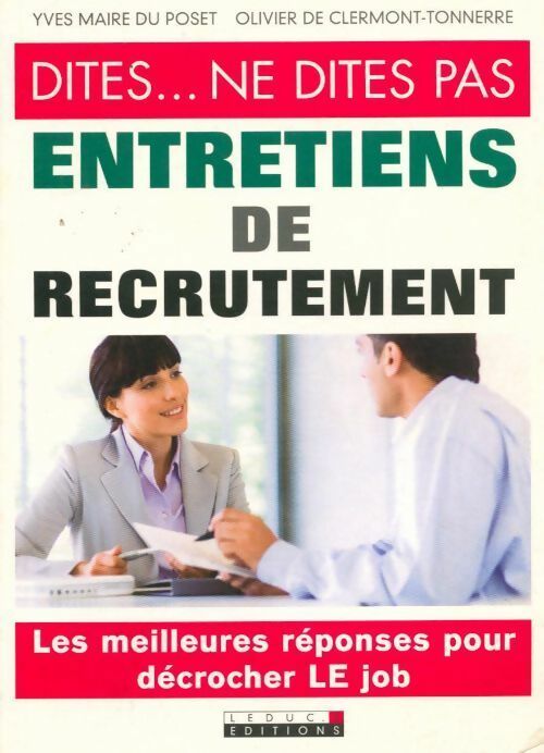 Livrenpoche : Entretiens de recrutement - Yves Maire Du Poset - Livre