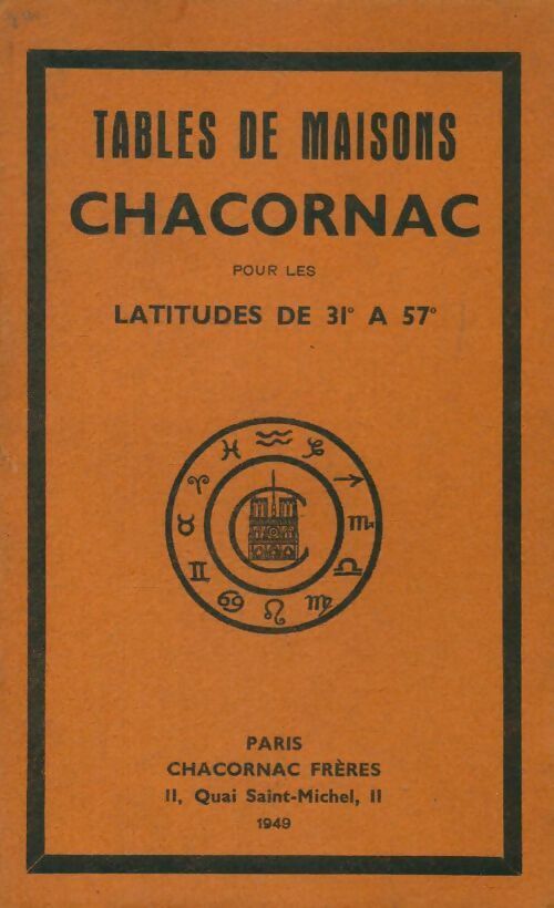 Livrenpoche : Tables de maisons Chacornac pour les latitudes de 31°à 57 ° - Collectif - Livre