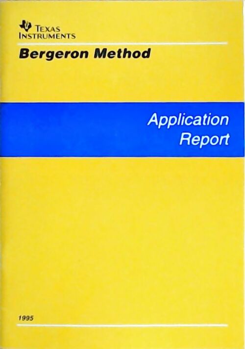 Livrenpoche : Bergeron method : Application report 1995 - Collectif - Livre