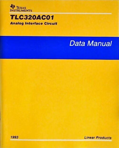 Livrenpoche : TLC320AC01 Analog interface circuit : Data manual 1993 - Collectif - Livre