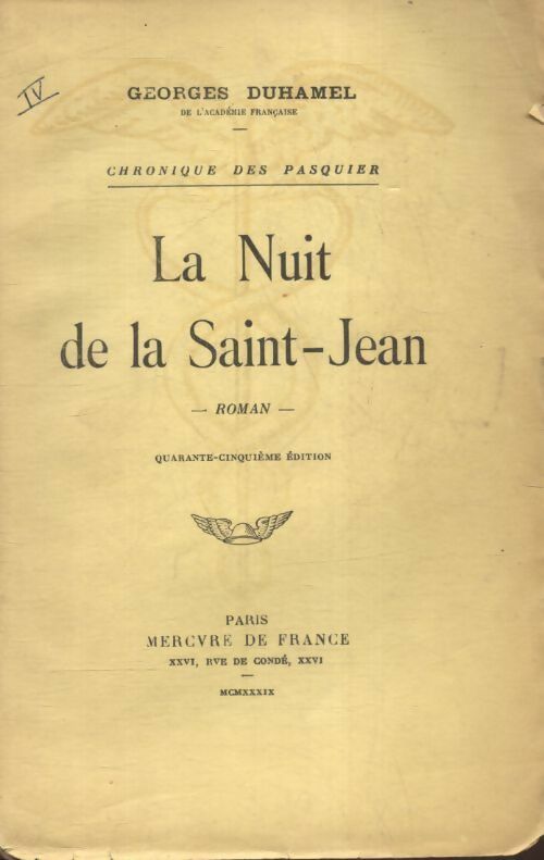 Livrenpoche : La nuit de la Saint-Jean - Georges Duhamel - Livre