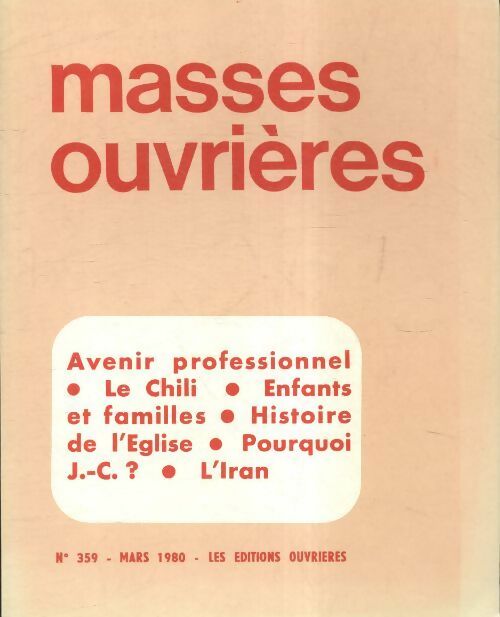 Livrenpoche : Masses ouvrières n°359 - Collectif - Livre
